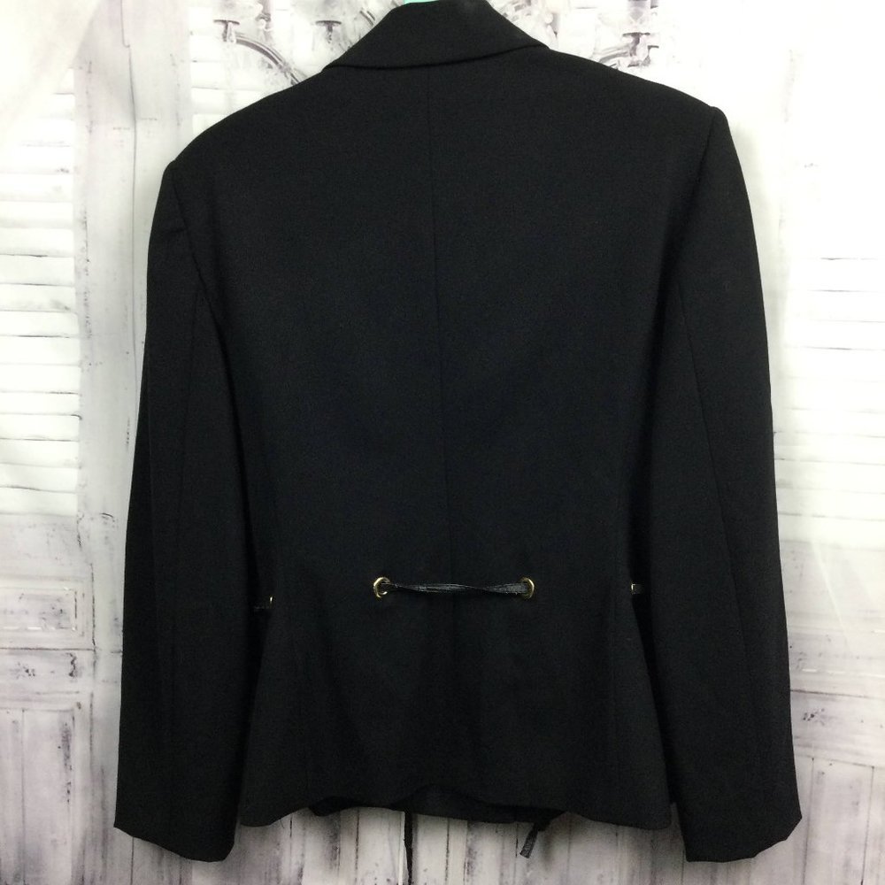 Les Copains Black Wool Blend Blazer Jacket 46 10 - Picture 9 of 12
